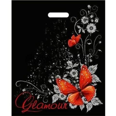 Пакет с прорубной ручкой ПВД 38х47 (60 мкм) "Гламур" лам. (50/500 шт.) Интерпак