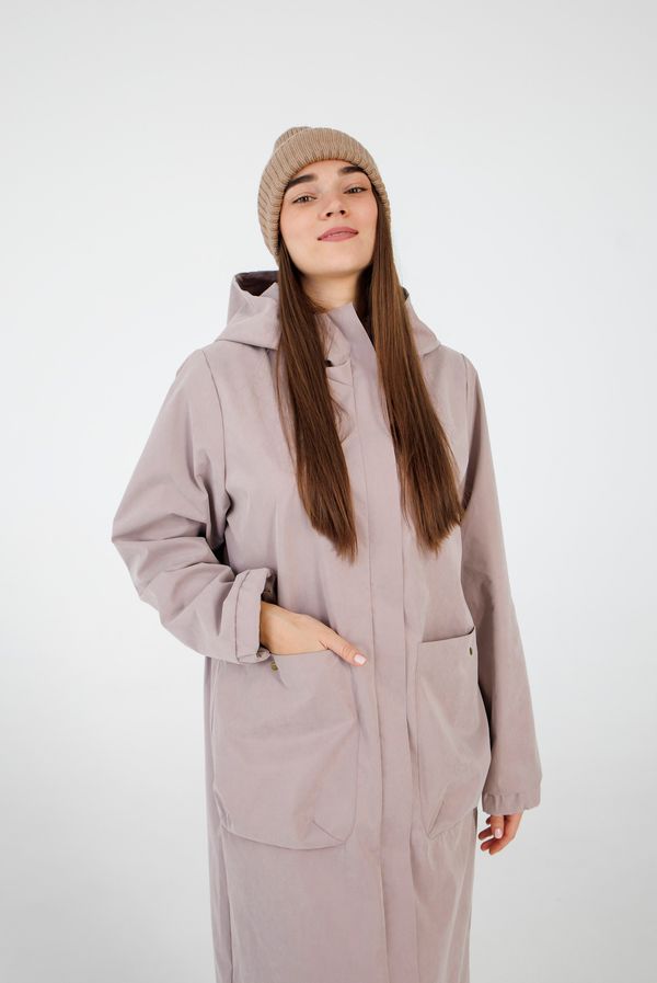 Плащ женский пудровый - фото 6