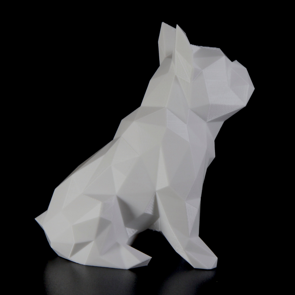 Фигурка БУЛЬДОГ, низкополигональная, дизайнерская. Low Poly Bulldog 15см., белая