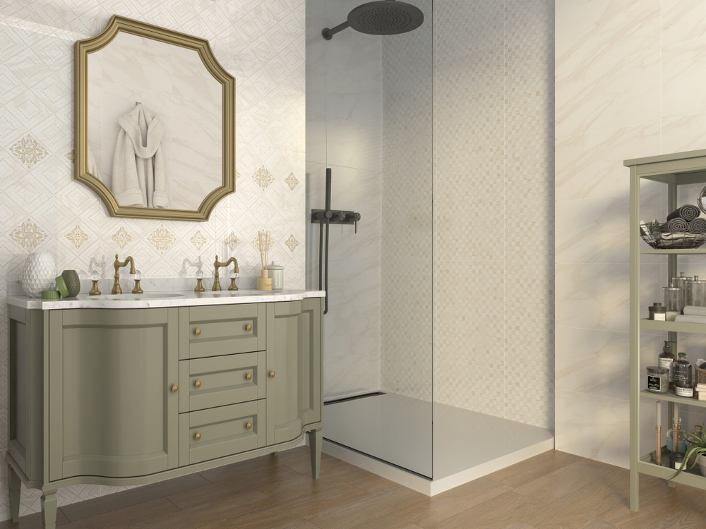 Плитка настенная Шахтинская Плитка Тиана 02 25x40 см 1.4 м² глянцевая цвет бежевый геометрия