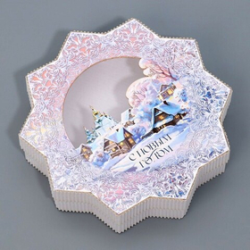 Подарочная коробка фигурная «Снежинка», 20.5 х 21.5 х 5 см