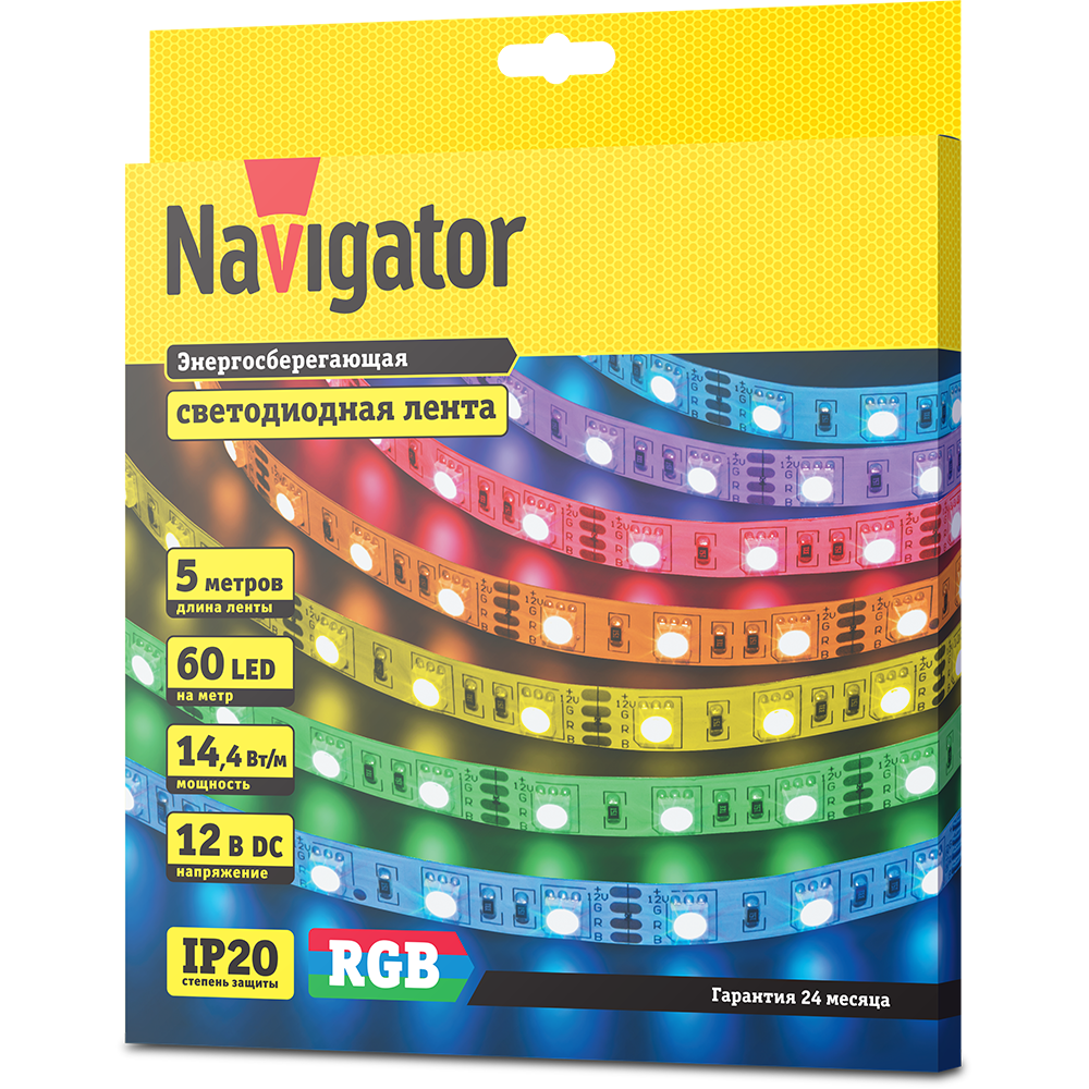 СД Лента Navigator 80 300 NLS-5050RGB60-14.4-IP20-12V R5