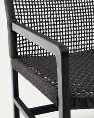 Кресло Sabolla из массива тика, черное