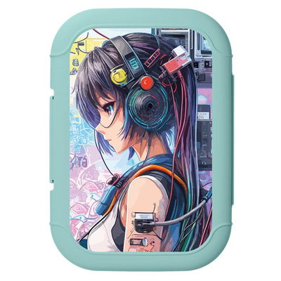 Ланч-бокс 0,85л с декором (зеленый)