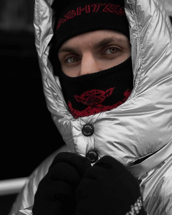 Пуховик Geometric Silver Сrumple Puffer 2.0 Hood серый - фото 5