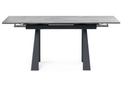 Стол Бэйнбрук 120(180)х80х76 серый мрамор / графит