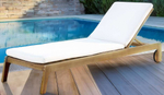 Шезлонг-лежак деревянный с матрасом Tagliamento Jack, натуральный
