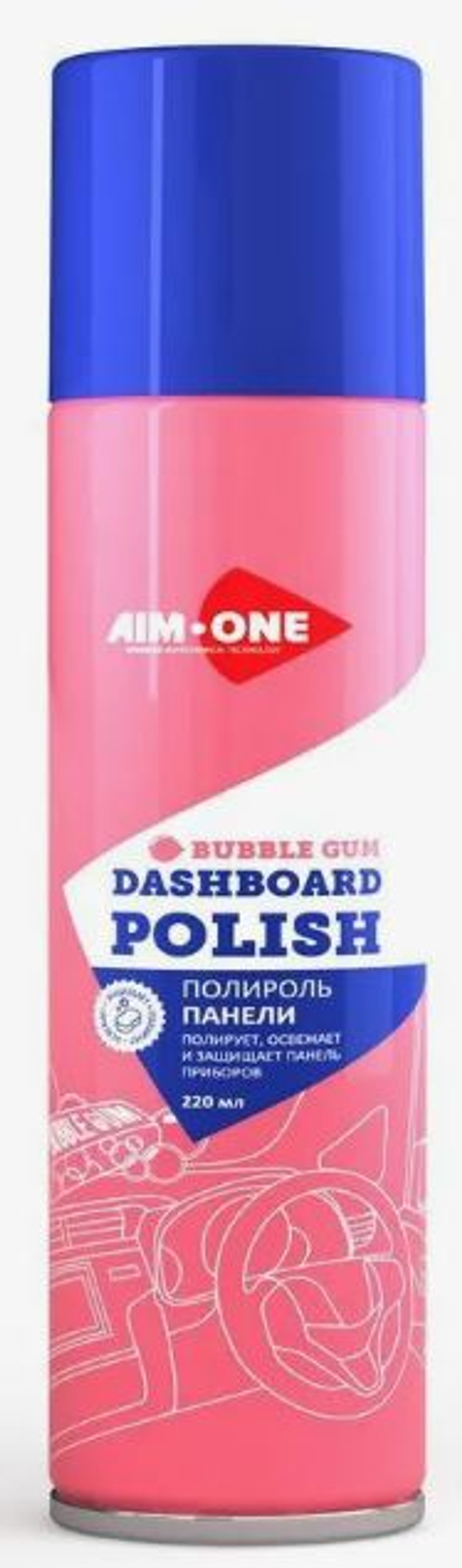 Полироль торпеды спрей AIM-ONE Dashboard polish 220мл - Bubble Gum DP-BUB