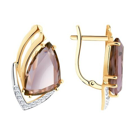 Серьги из золота с ситаллом