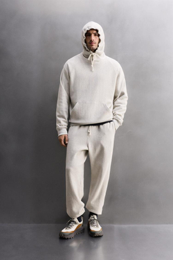 ZARA ТОЛСТОВКА С КАПЮШОНОМ ДЛЯ ТРЕНИРОВОК, СЕРЫЙ МЕЛАНЖ