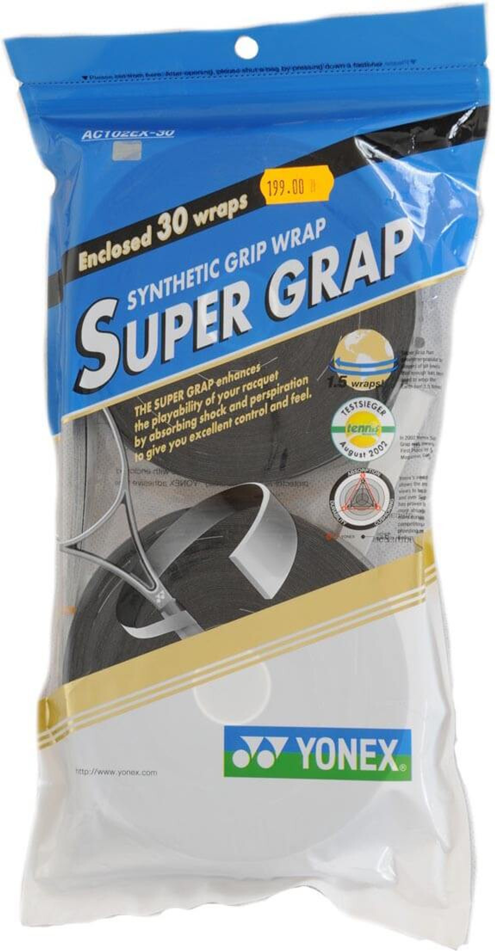 Намотки теннисные Yonex Super Grap 30P - black