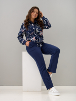 Костюм с брюками КБ-184/синий-цифрынадписи