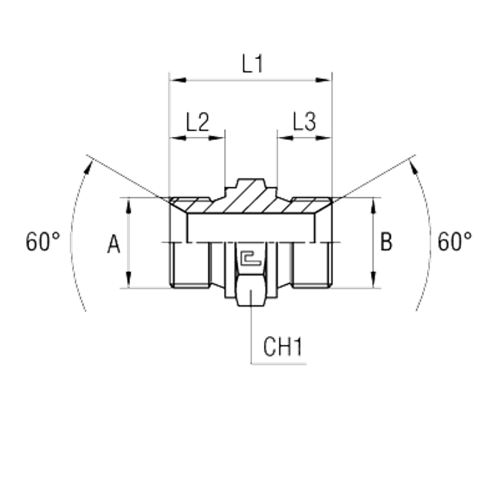 Соединение P BSP 3/8" BSP 1/2" нерж.
