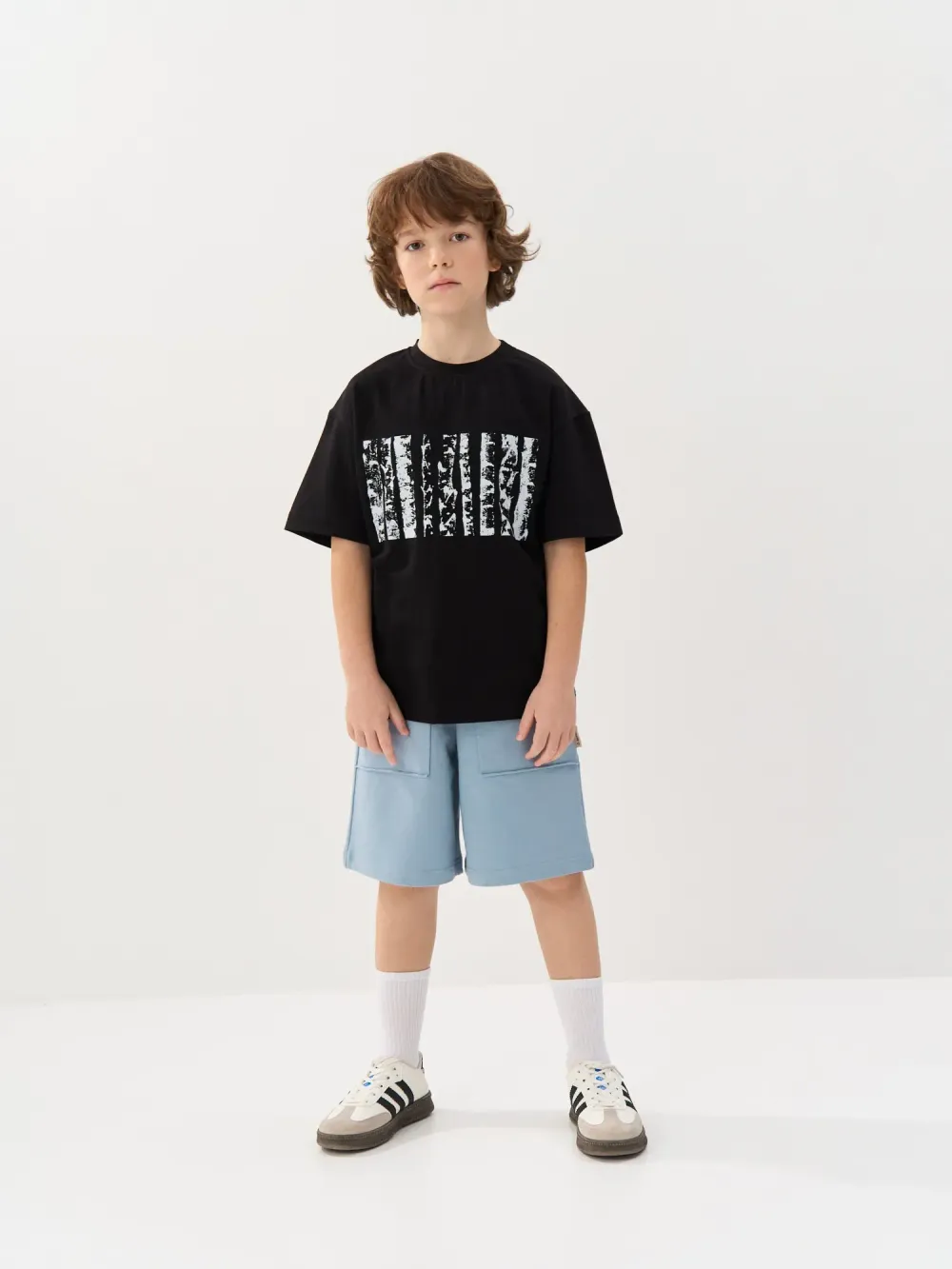 Шорты бермуды "Серо-голубые" 7+