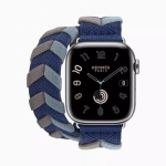 Apple Watch Series 9 Hermes 41 mm, двойной ремешок из трикотажa синий