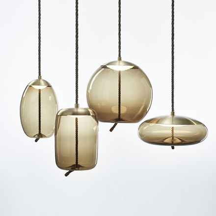 Pendant design lamp  Knot Sfera by Brokis (Cognac)