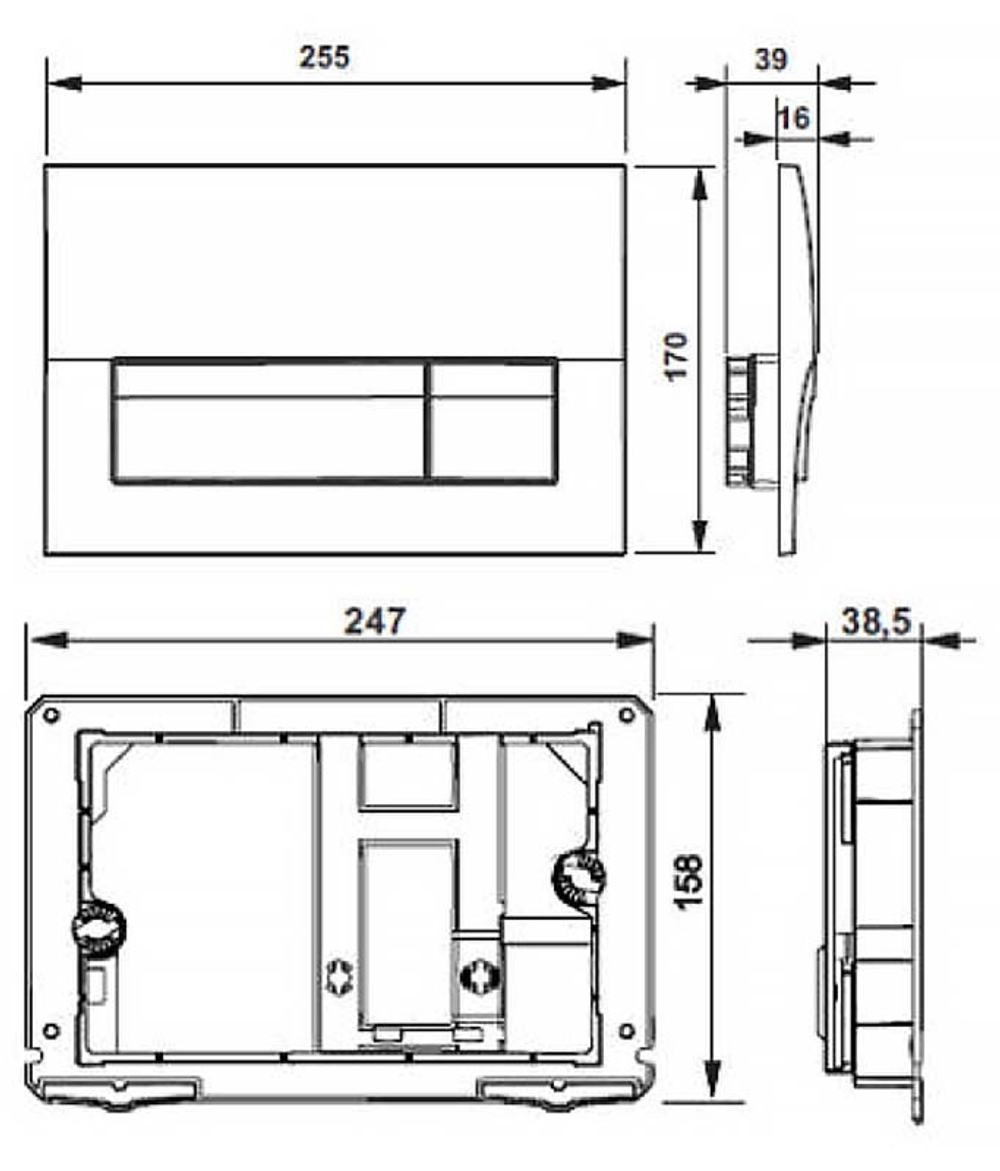 Инсталляция с безободковым унитазом Laufen Pro Z.RU93.0.761.5 клавиша хром, сиденье с микролифтом
