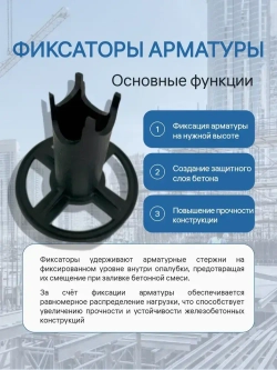 Фиксатор арматуры ФС 50, стульчики для арматуры 50 мм для сыпучего грунта, 250 шт
