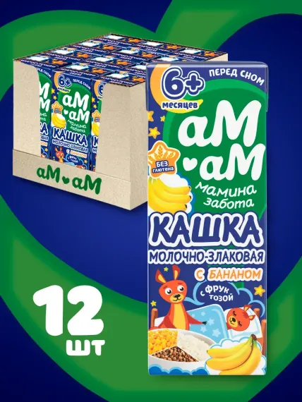 Каша детская молочная Ам-Ам злаковая с бананом