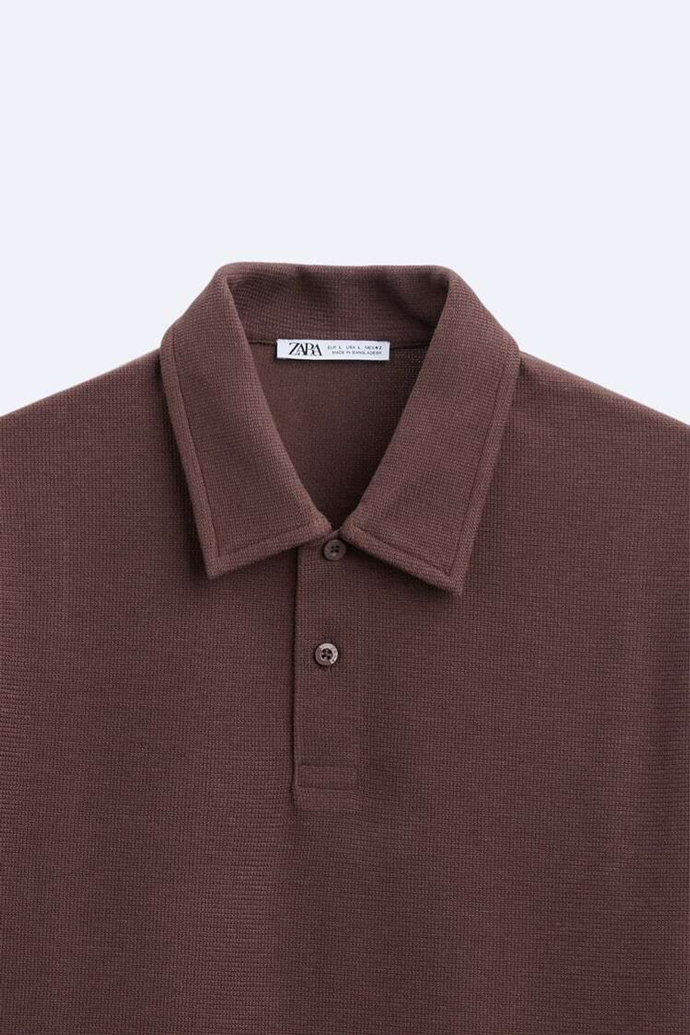 ZARA ПОЛО ИЗ РЕЛЬЕФНОЙ ТКАНИ, БОРДОВЫЙ