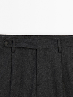 Massimo Dutti Костюмные брюки из смесовой шерсти, маренго