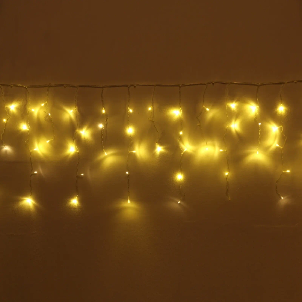 Гирлянда для дома БАХРОМА «Мерцание Premium» ш3м* в0,3/0,5 м м 120 ламп LED, прозрачн.провод, 1реж, IP-40, Теплый белый (возможность соединения)