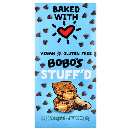 Bobo's Oat Bars, Овсяные батончики с арахисовой пастой и шоколадной крошкой, 12 батончиков по 70,8 г (2,5 унции)