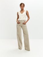 Брюки Боуи из экокожи в оттенке миндаля