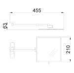 Зеркало настенное 210х210 мм латунь VANITY 08015.B глянцевый