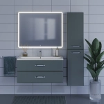 Тумба с раковиной для ванной Uperwood Foster 100 см, подвесная, серый графит