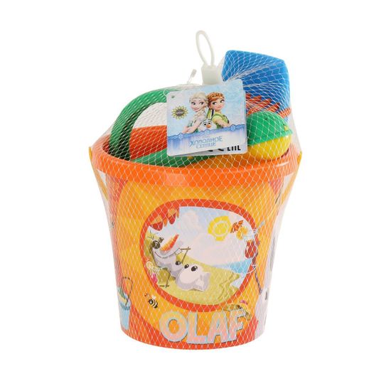 Набор Disney «Холодное сердце» №9: ведро с наклейкой, лопатка №5, грабельки №5, лейка №10