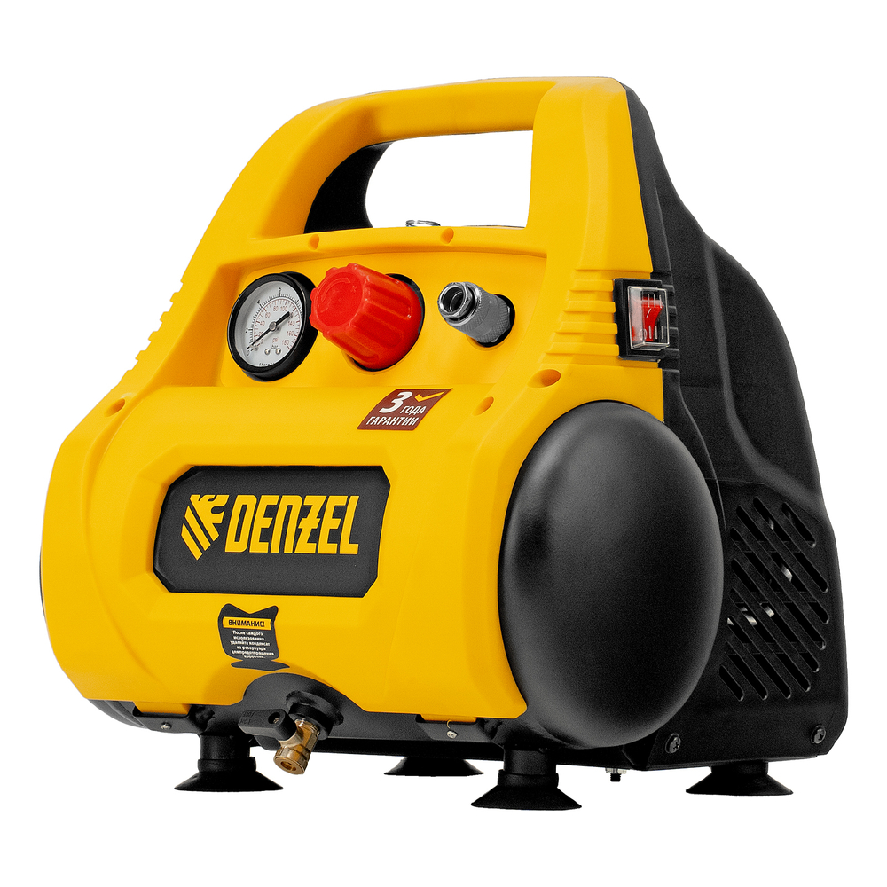 Компрессор воздушный безмасляный РС 1/6-180,1, 1 кВт, 180 л/мин, 6 л Denzel