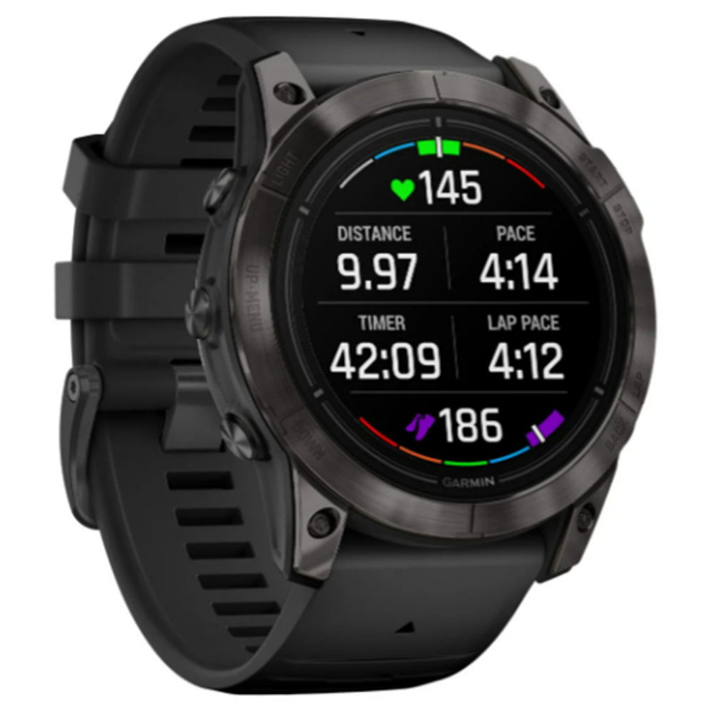 Умные часы Garmin Epix Pro (Gen 2) 47 мм Sapphire Edition титан DLC Carbon Grey с черным ремешком