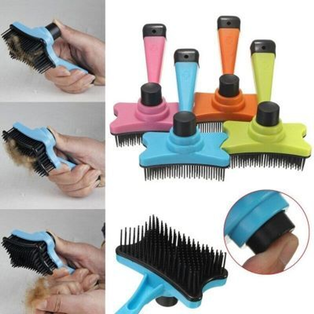 Pet Fashion Пуходерка "Косточка" самоочищающаяся, пластик, 8см