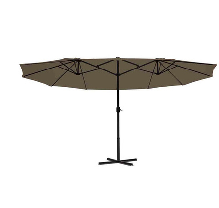 Зонт садовый Мадагаскар 4,6х2,8м, стойка d48мм, 12 ребер, сталь/полиэстер 180г, бежевый, без подстав