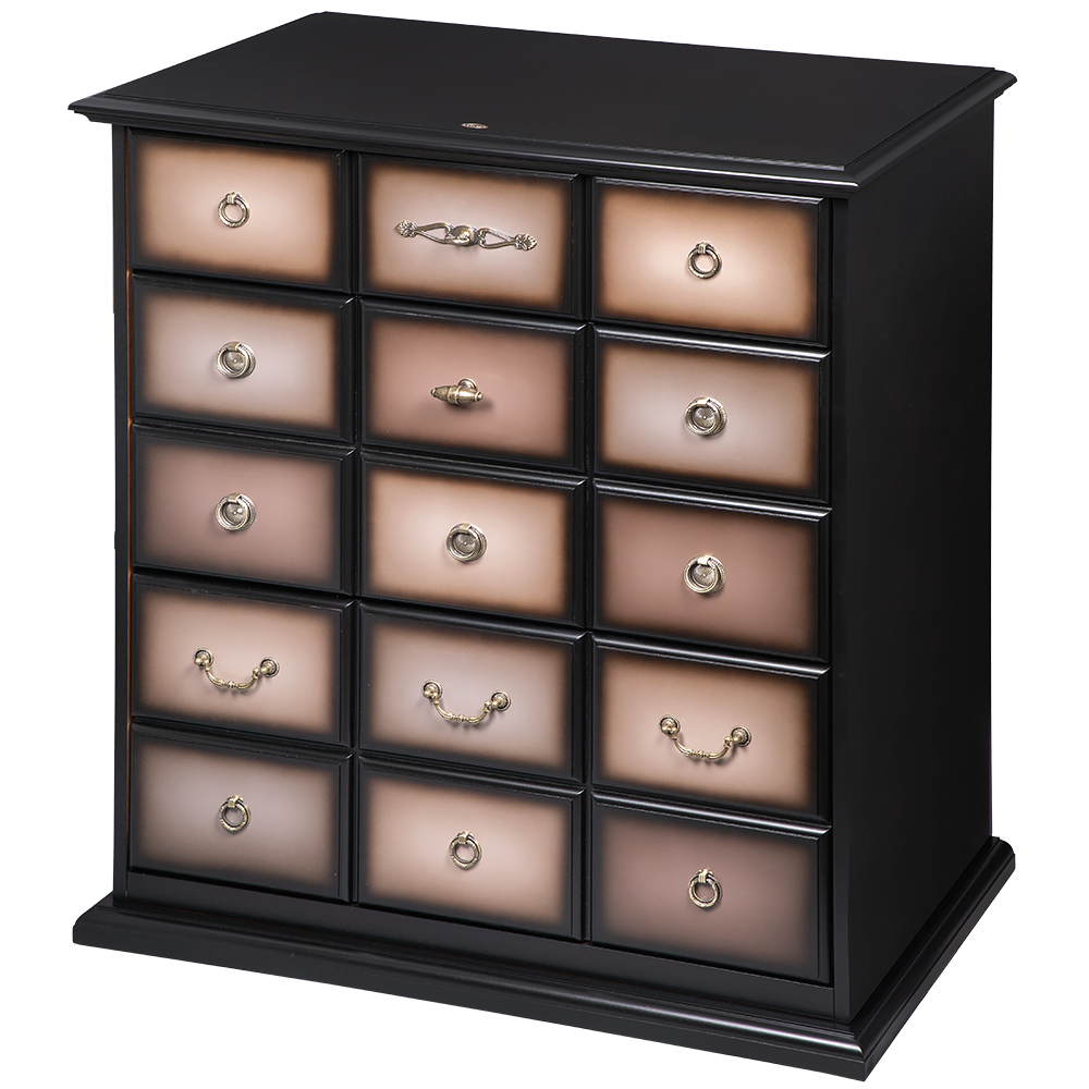 Комод "Пандора"- 3 с 3 ящиками Орех Оберджин Шоколад