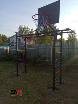 Монтаж уличной шведской стенки Sv Sport Рукоход (4 вертикальных столба)