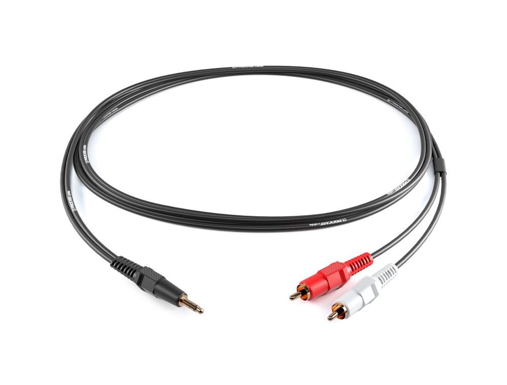 PROCAST cable S-MJ/2RCA.2 Межблочный кабель 3,5mm miniJack TRS-2RCA(male), длина 2m, черный