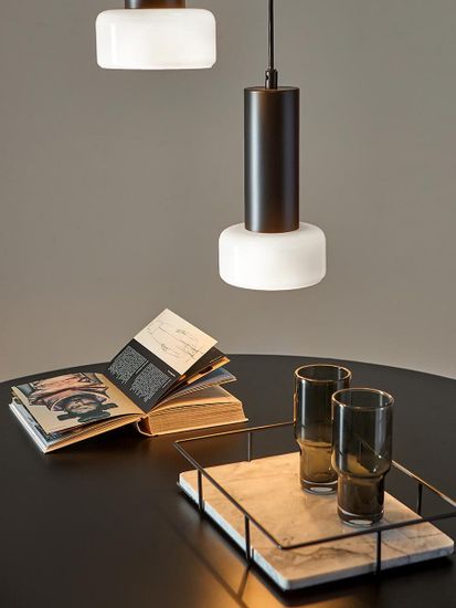 Светильник подвесной каскадный fungus, D15х25 см, 3 плафона, белый/черный