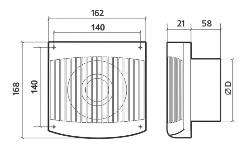 Вентилятор накладной ЭРА COMFORT 5C
