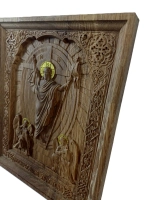 Освященная Икона «Воскресение Христово» резная из дуба