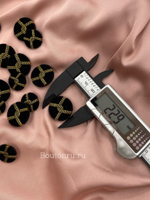 Пуговицы черный бархат с бронзовой цепью