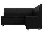Диван кухонный угловой Уют правый угол, Черный, Экокожа, 28387