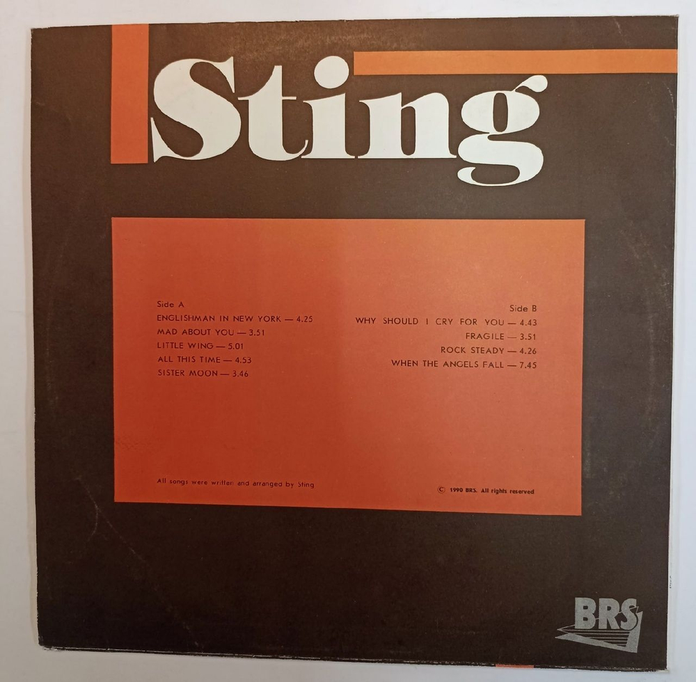 Винтажная виниловая пластинка Sting Sting (USSR 1991)