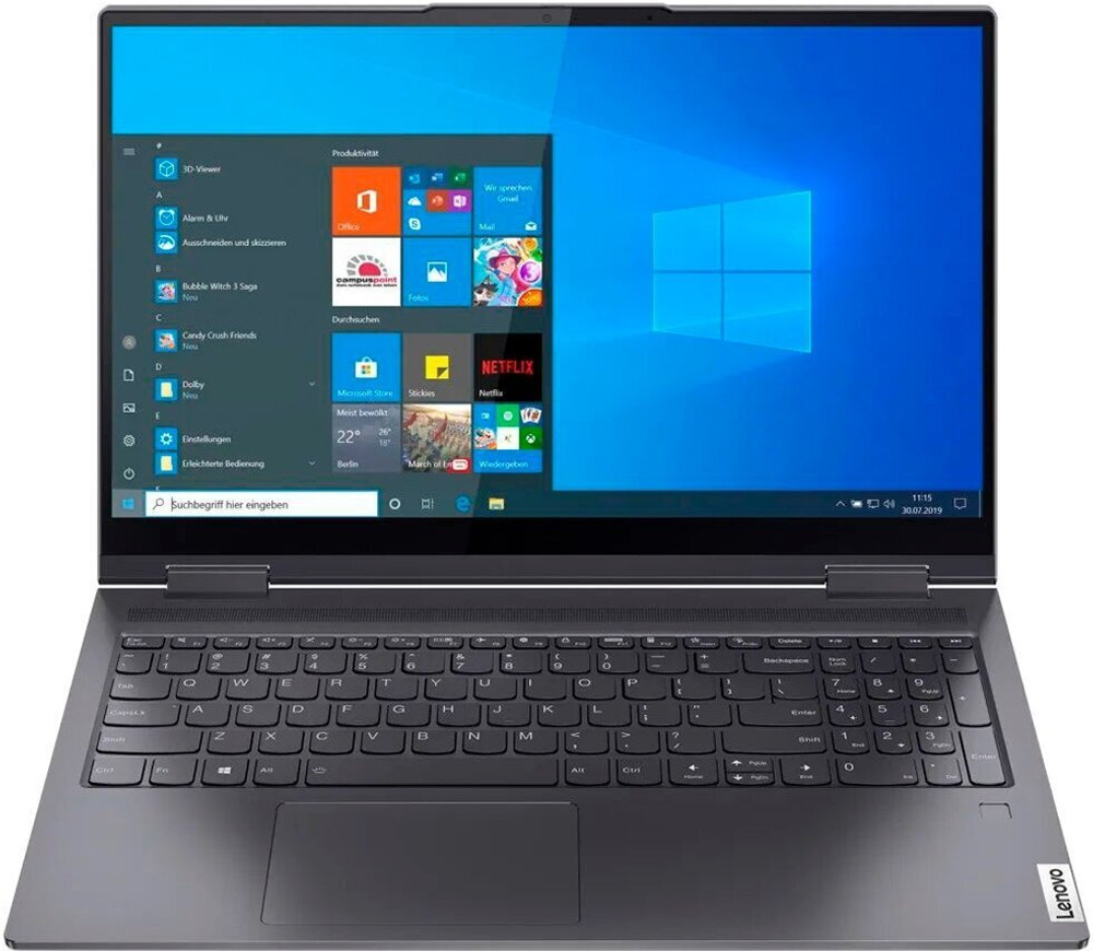 Ноутбук Lenovo Yoga 7 15ITL5 (82BJ0099RU) 15.6"/Intel Core i5 1135G7/RAM 8GB/SSD 512GB/Intel Iris Xe graphics/1920*1080/IPS/Windows 11/Подсветка кл-ры: LED/Серый. Состояние: B1