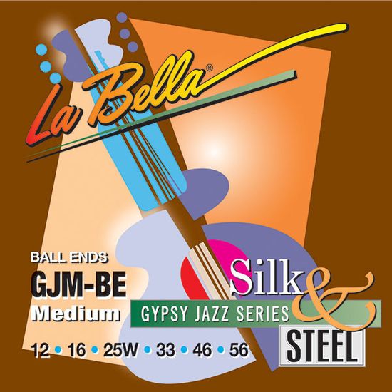 Струны для акустической гитары, 12-56, сталь/шелк, La Bella GJM-BE Gypsy Jazz Silk&Steel