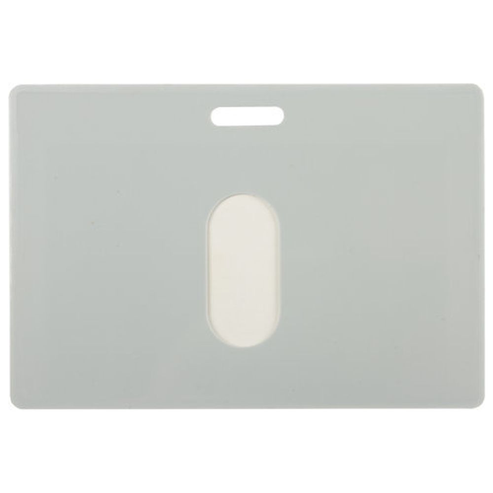 Бейдж горизонтальный (55х85 мм), без держателя, СЕРЫЙ, твердый пластик, BRAUBERG, 235759