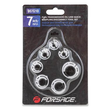 Набор приспособлений для разъединения быстросъемных соединений топливных систем и систем кондиционирования 7пр., в блистере Forsage F-907G10