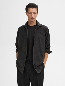 Massimo Dutti РУБАШКА ИЗ 100% ХЛОПКА В ТОНКУЮ ПОЛОСКУ, СЕРЫЙ