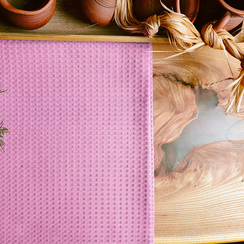 Вафельное полотно гладкокрашеное цв.Розовый | ш.150 см | 240 г/м² | хлопок-100%